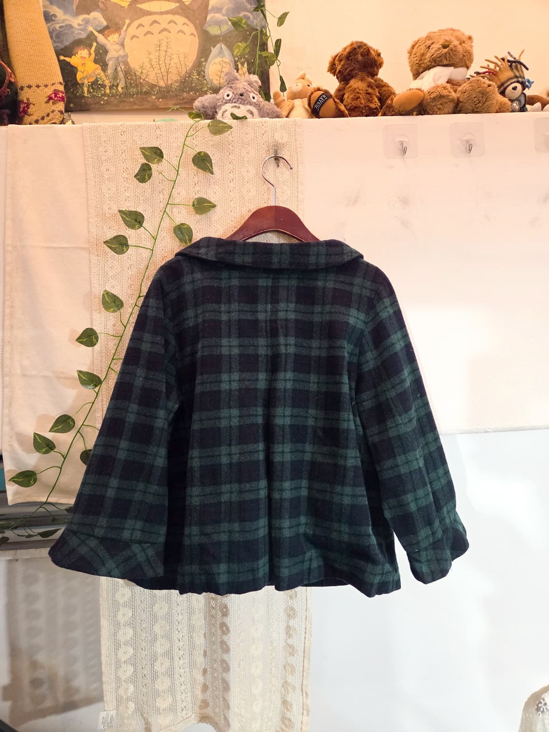 체크 케이프 핏 코트 상품이미지5