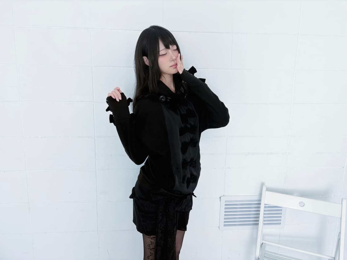 RiBBon&BuTTon nylon/knitmix highneck top 상품이미지4