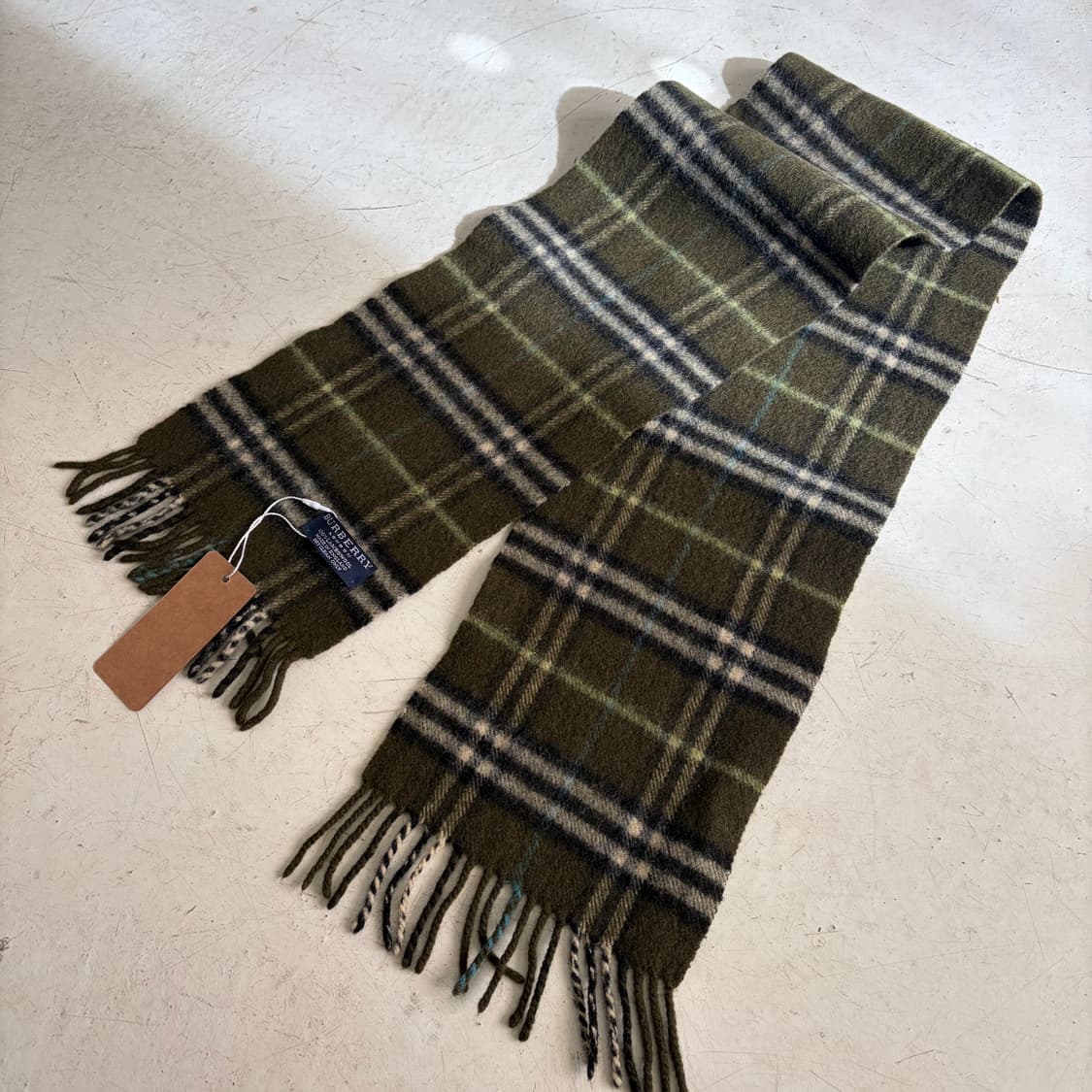 90s 버버리 숏 빈티지 울 머플러 OS 상품이미지4