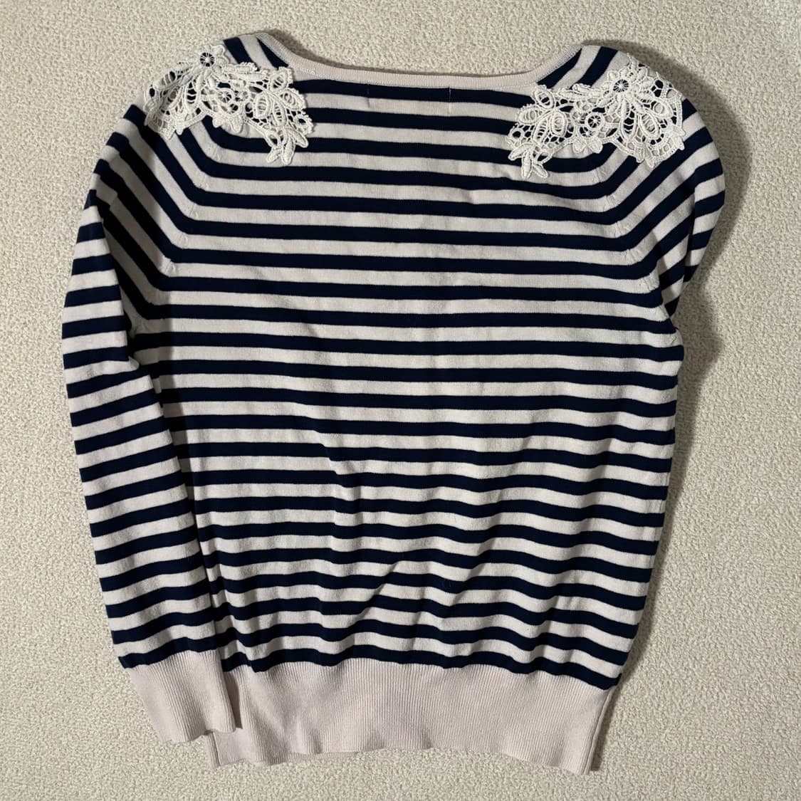 일본빈티지 네이비 스트라이프 레이스포인트 가디건 상품이미지7