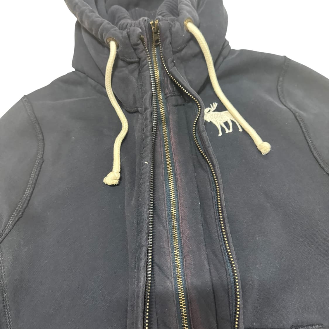 아베크롬비 머슬핏 블랙 이중 후드집업 상품이미지3