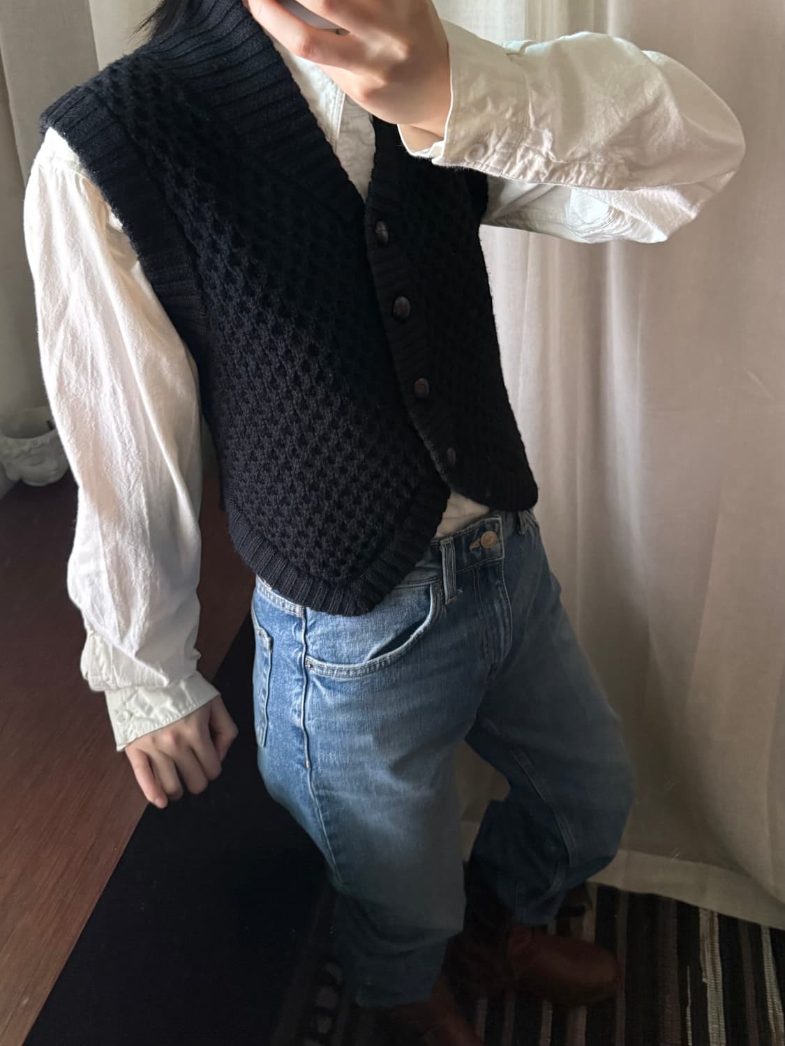 HEADPORTERPLUS shawl colla vest 상품이미지8