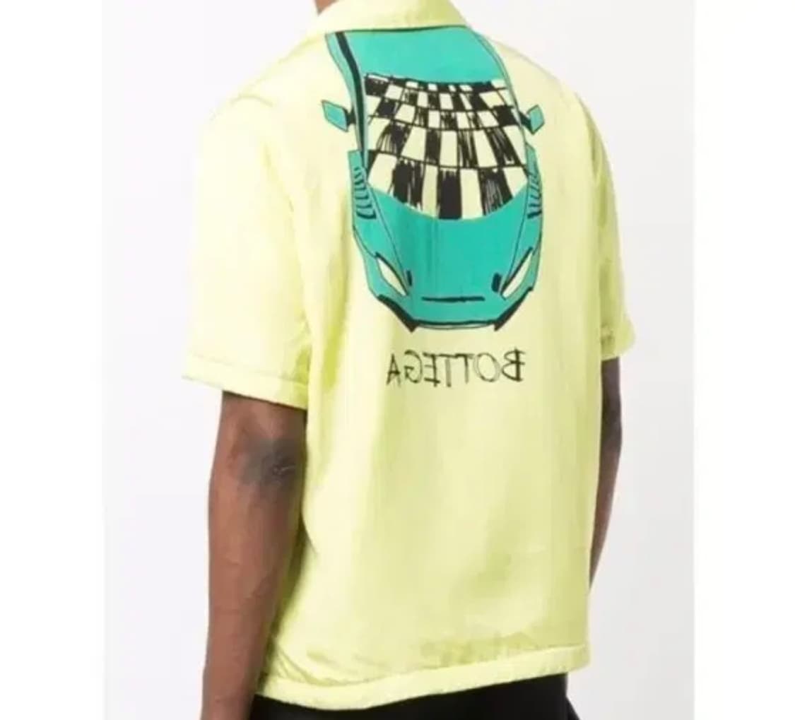 보테가 베네타 카 프린팅 리버서블 반팔 셔츠 옐로 상품이미지1