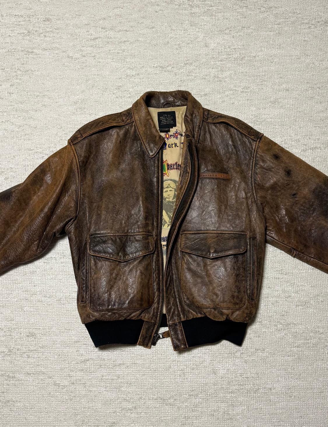 아비렉스 Avirex type a-2 leather jacket 상품이미지2