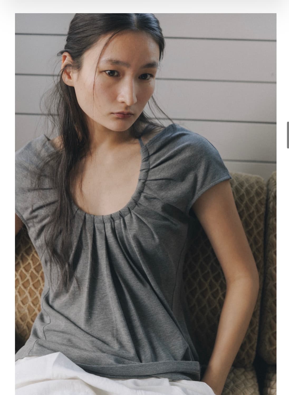 새상품) 파르벵 브리즈 셔링 블라우스 그레이 상품이미지8