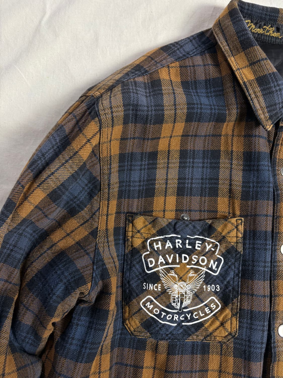 Harley Davidson 할리데이비슨 리버시블 퀼티드 체크 자켓 XL 상품이미지3