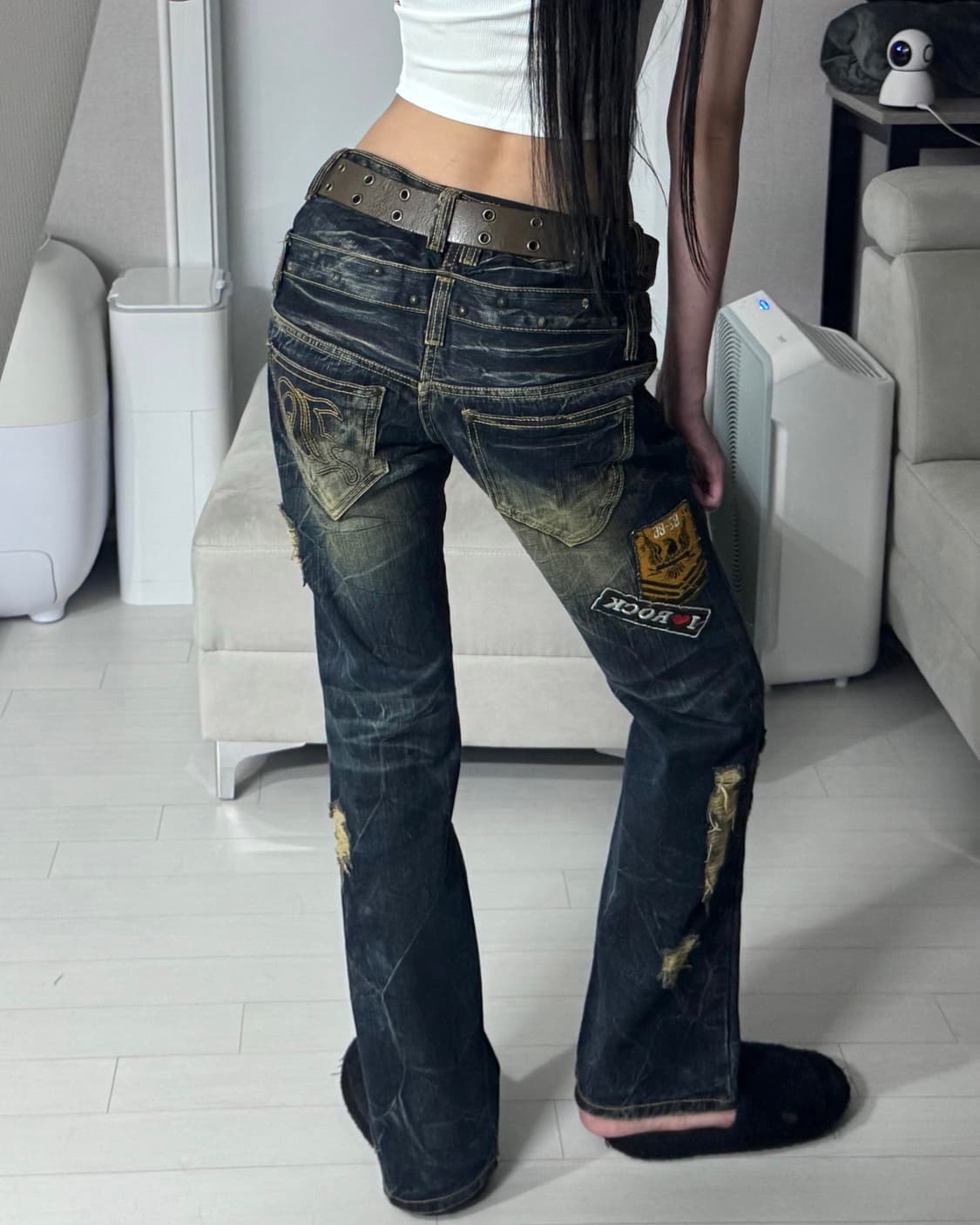 ༒ Patch detail damaged denim 상품이미지3