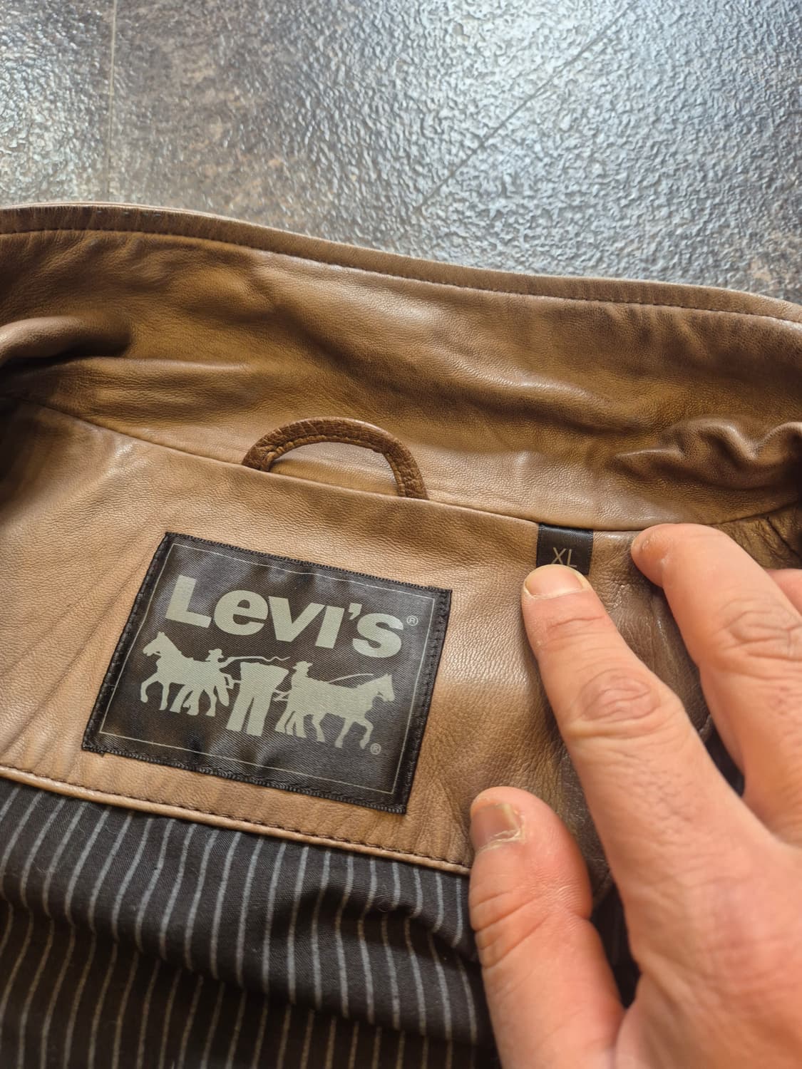 리바이스 레더 싱글 블루종 자켓 - XL 상품이미지3