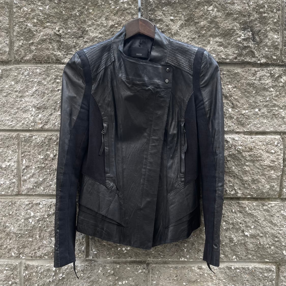 [M] DECO 비대칭 양가죽 여성 지켓 상품이미지1