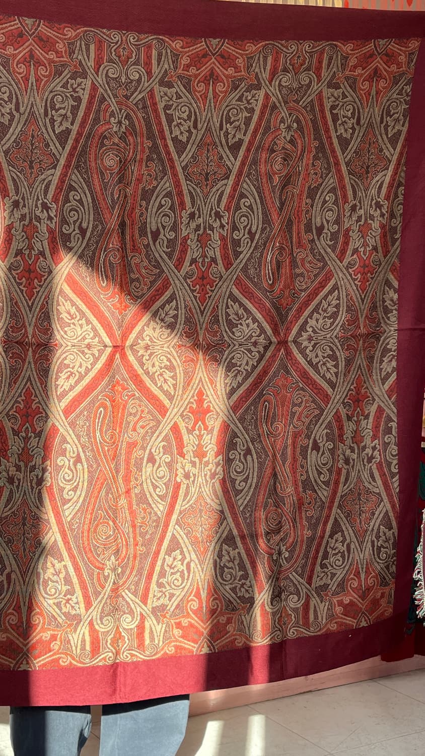 빈티지 에스닉 페이즐리 버건디 패브릭 상품이미지3