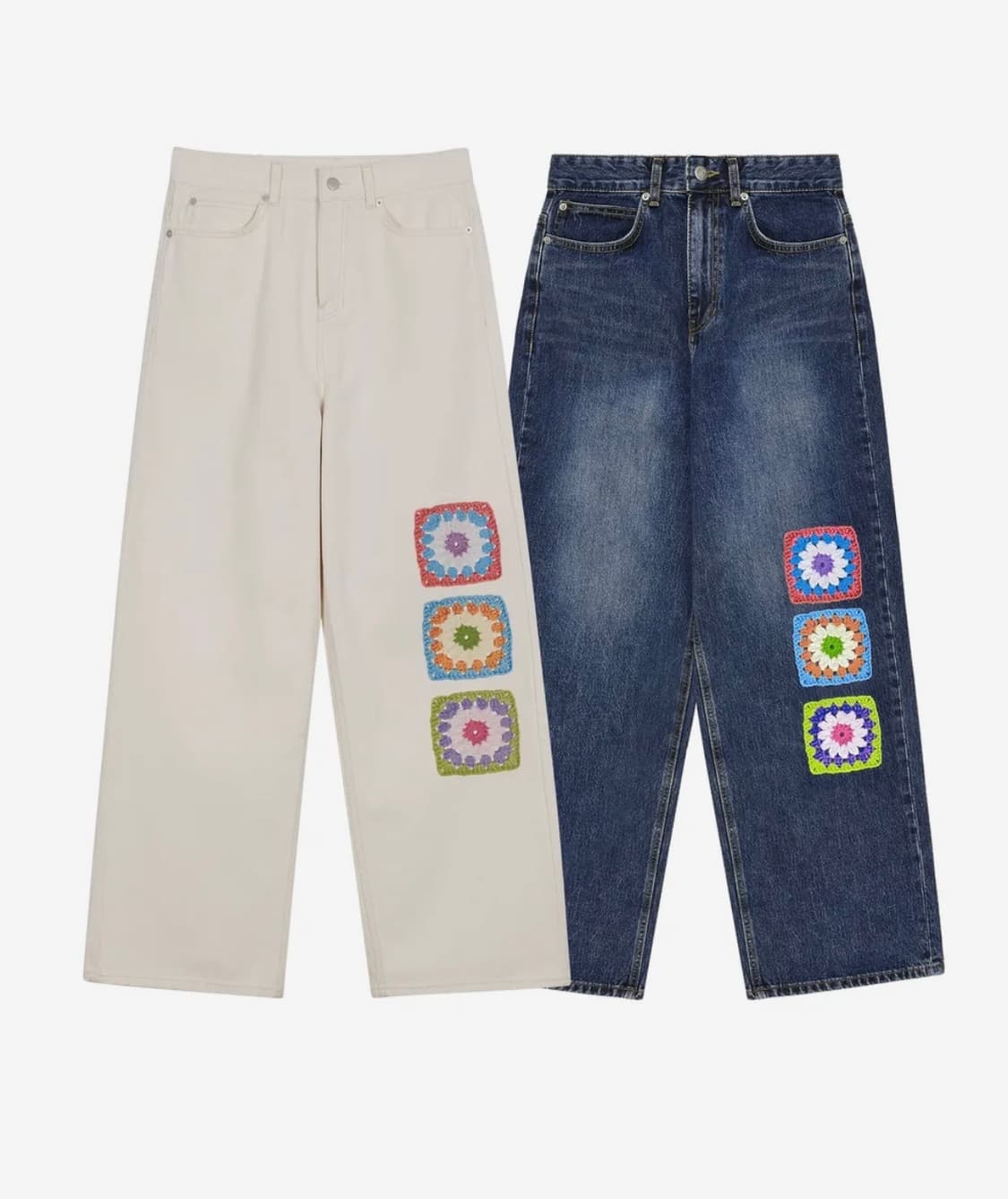 로씨로씨x그래피커스 Crochet jeans [MIDDLE BLUE] 상품이미지2