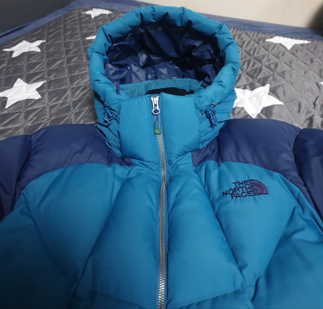 노스페이스 빈티지 덕다운 후드 패딩 블루 (110) 상품이미지2