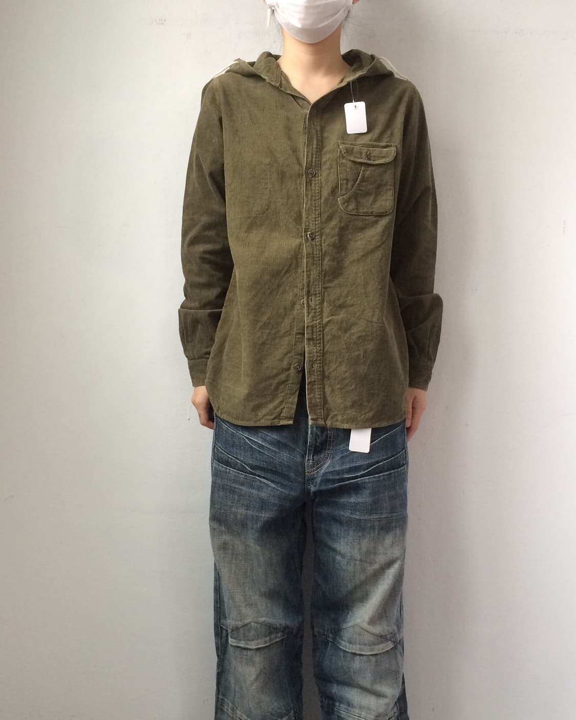 Hood layer corduroy shirt 상품이미지1