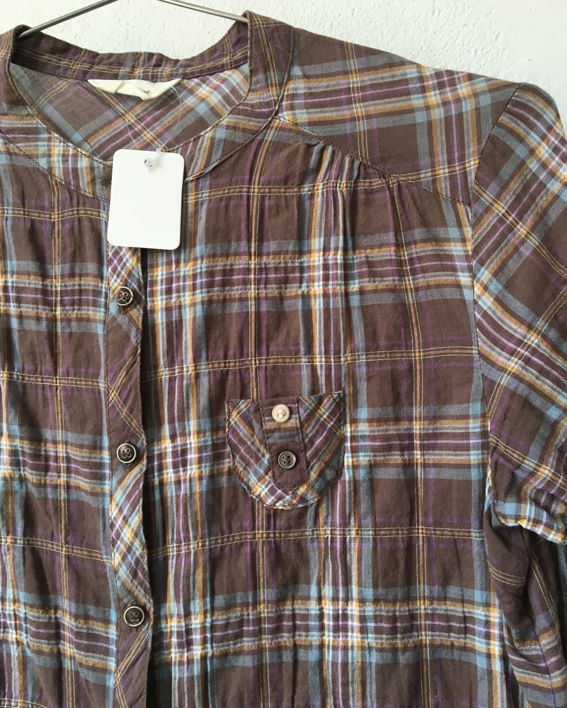 Pocket point check pattern blouse 상품이미지4