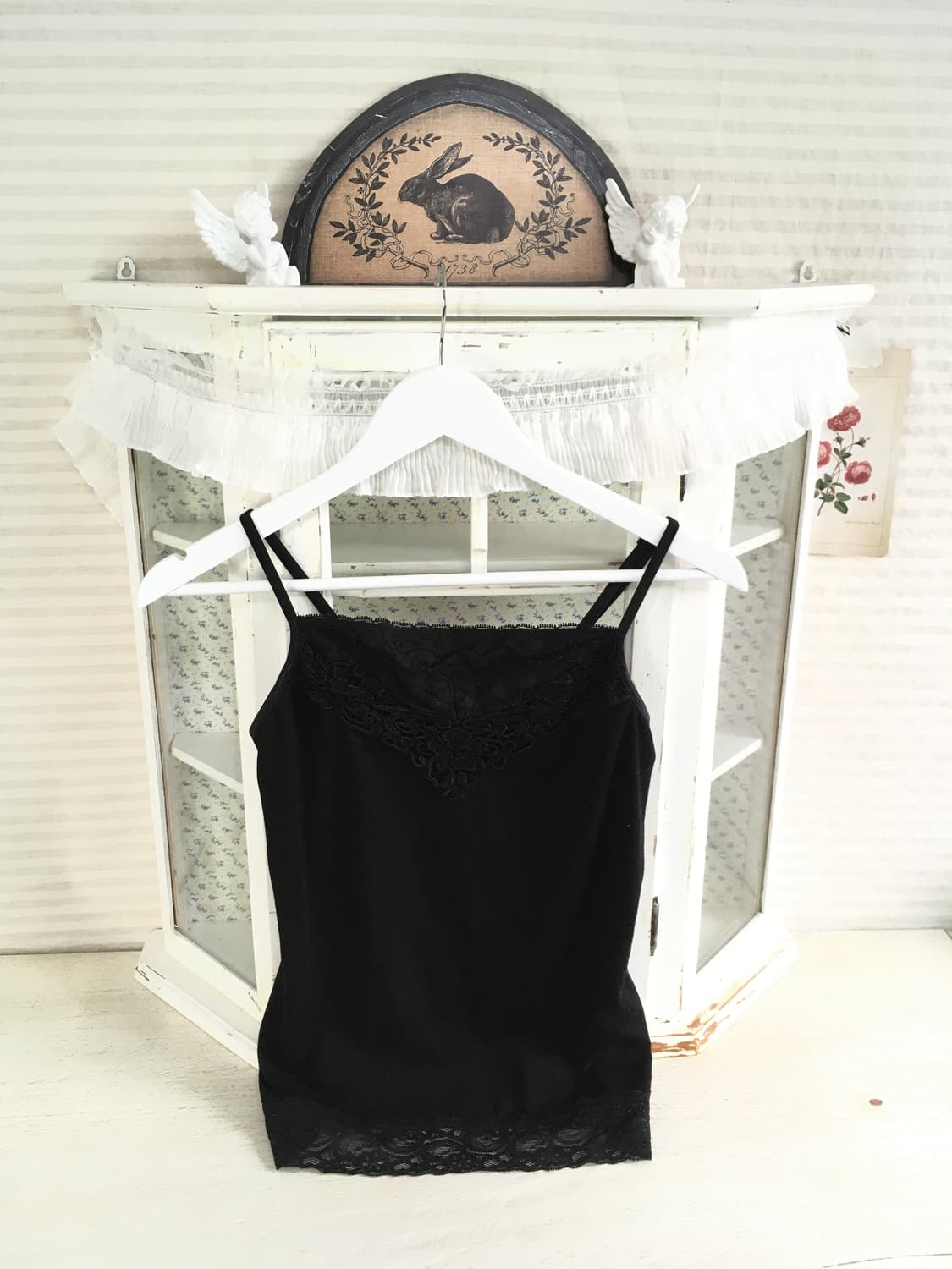 Set)아가일 니트 + 레이스 나시 상품이미지6