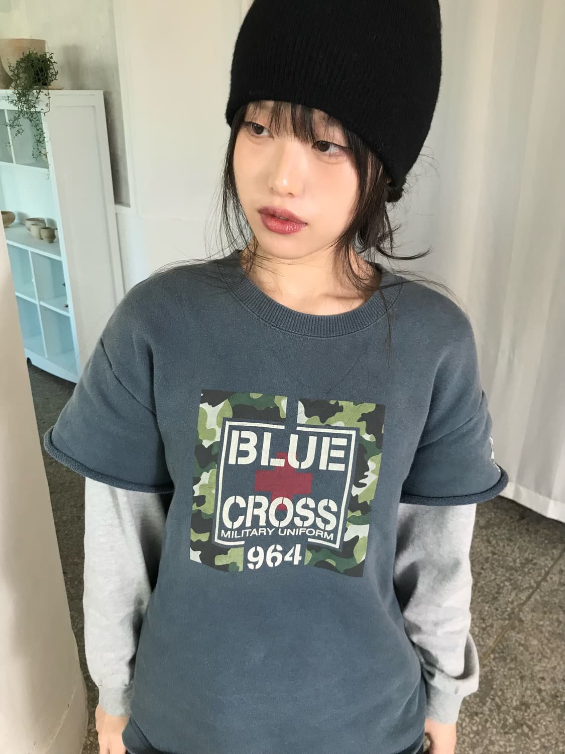 블루 크로스 티셔츠 상품이미지5