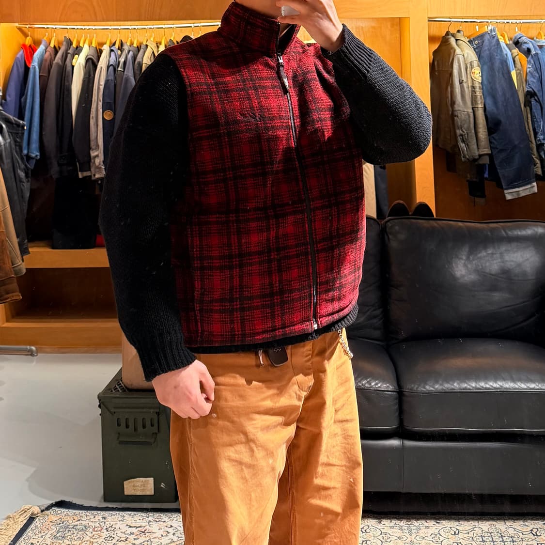 울리치 버팔로체크 플리스 조끼 베스트 L 105 상품이미지1