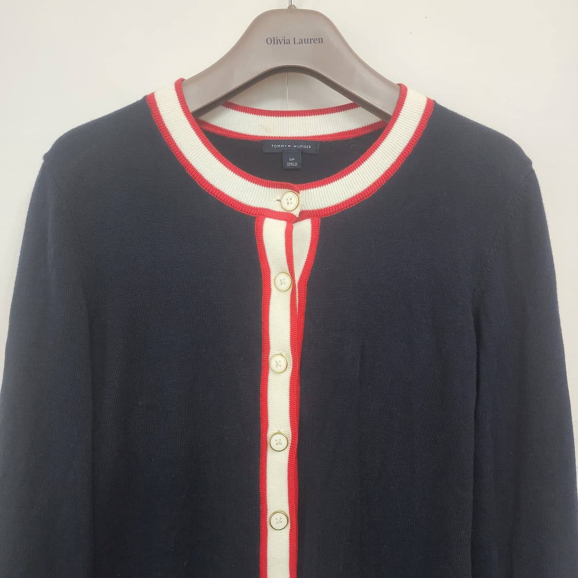 타미힐피거 네이비/레드 가디건 상품이미지2