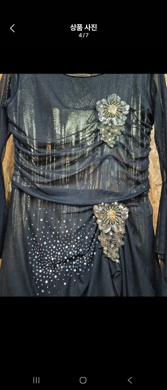 메탈릭 블랙 롱 드레스 / 연주회 댄스복 무대의상 상품이미지5