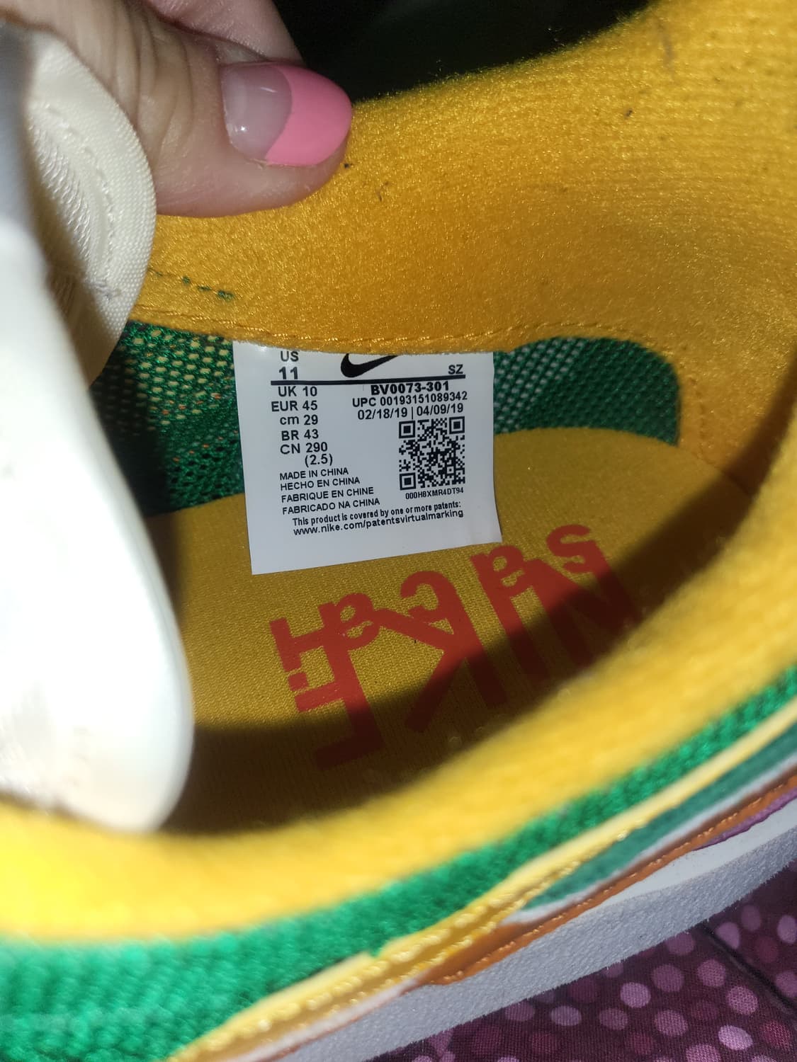 나이키x사카이 LD 와플 핑크그린 상품이미지6