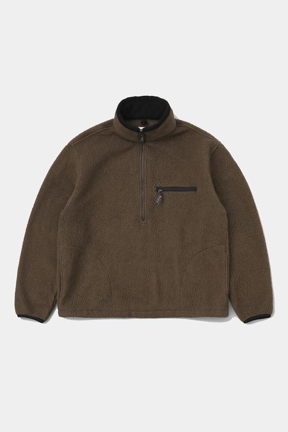 카키스 쉐르파 하프집업(다크브라운 L사이즈) 판매합니다. 상품이미지1