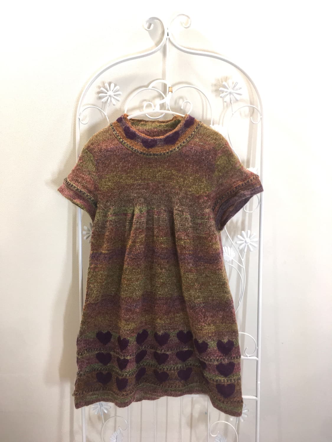 jpn vintage bohemian girl heart knit one 상품이미지1