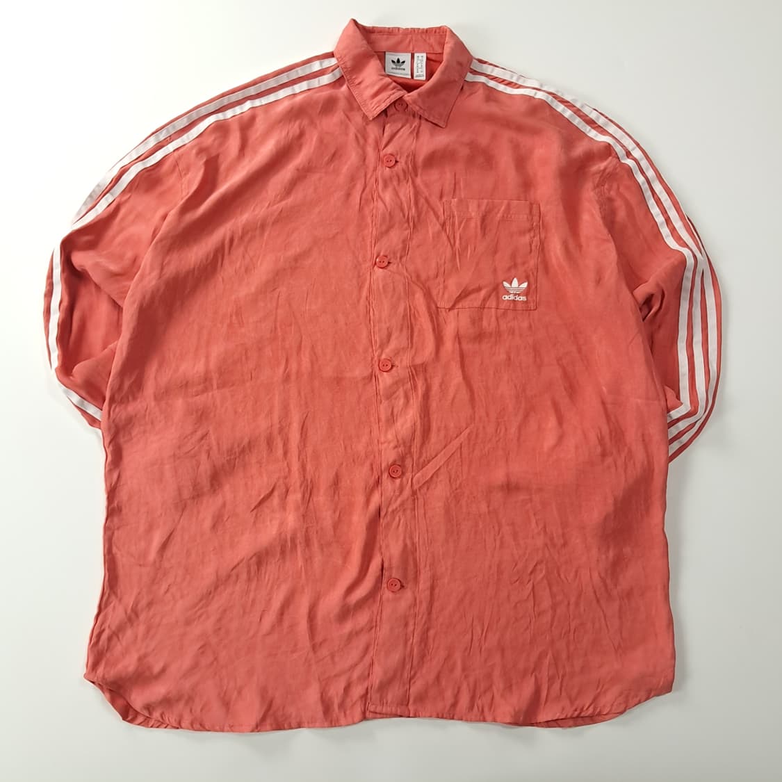 CK373 XL 아디다스 90s 오리지널 빈티지 핑크 셔츠 남방 상품이미지1