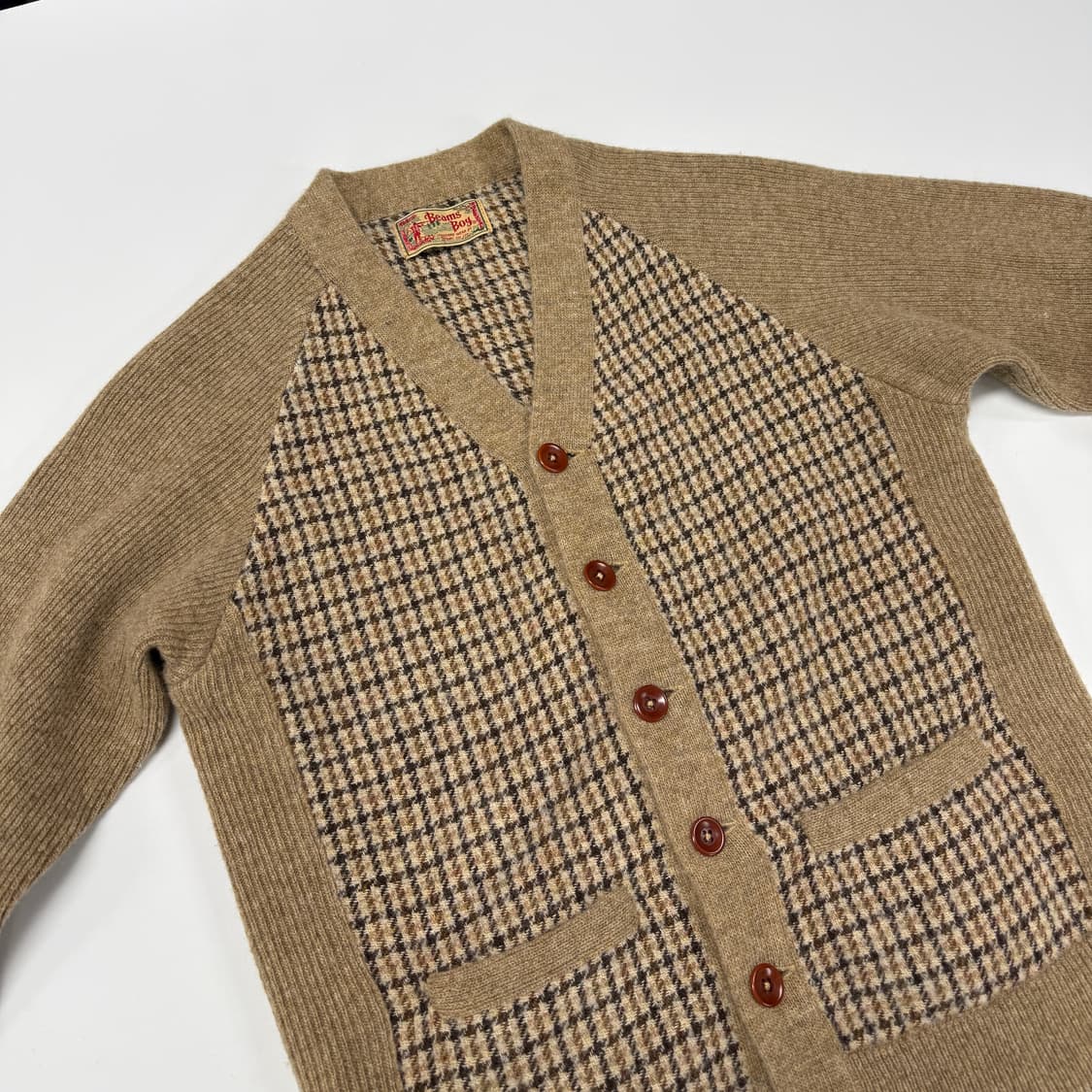  Beams Boy houndtooth check cardigan 상품이미지4