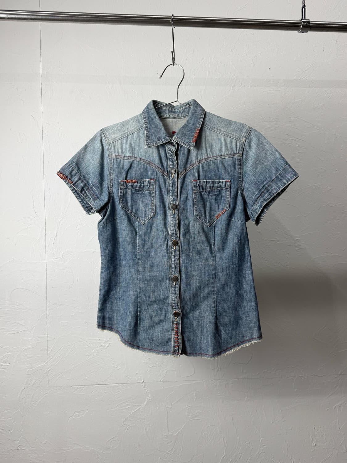 Gree nlnout 데님 반팔 셔츠 상품이미지1