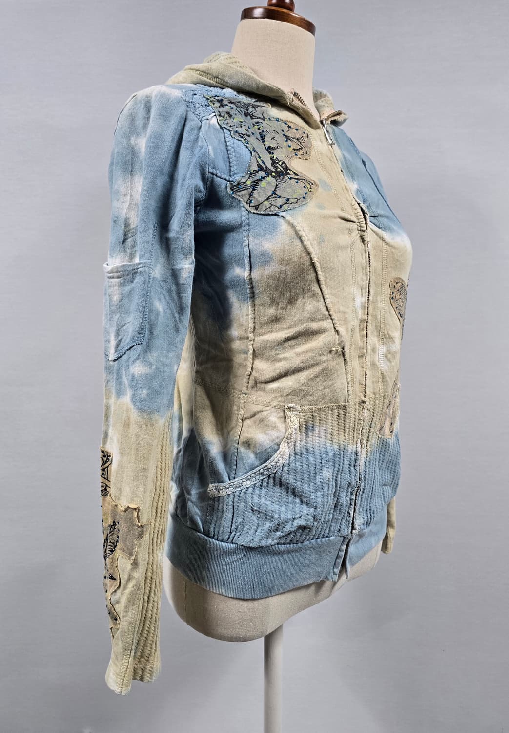 PM USA 빈티지 프린팅 플라워 패치 후드집업  상품이미지3