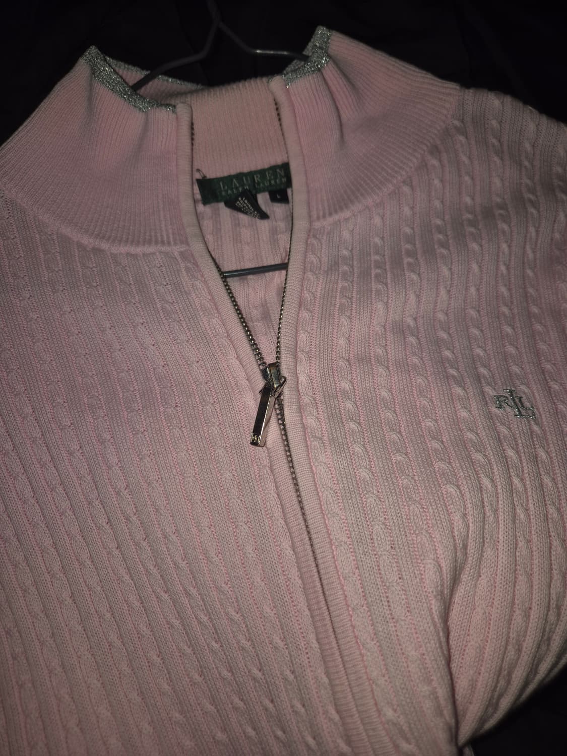 Polo Ralph Lauren 딸기우유 니트 집업 가디건 L 상품이미지1