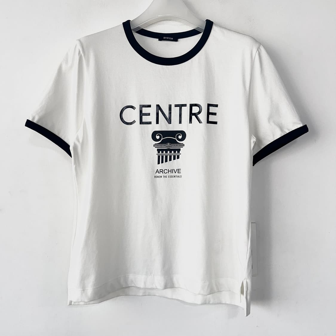 시스템 컬러라인 레터링 반팔 티셔츠 상품이미지2