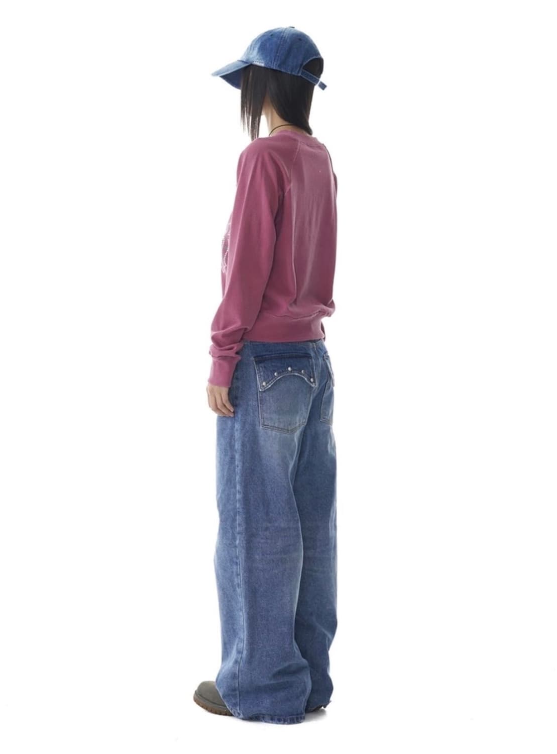 아캄 멀티 스터드 데님 팬츠 블루 상품이미지3