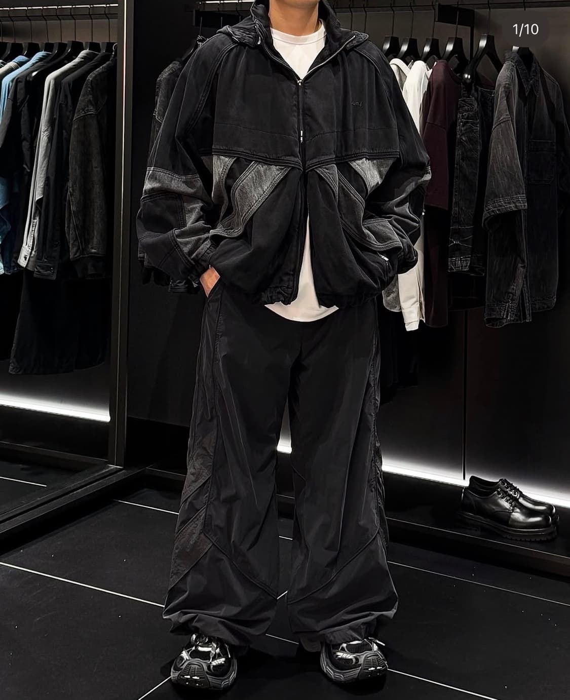 준지 데님 컬러 블록 트랙 점퍼 50 판매합니다 상품이미지2