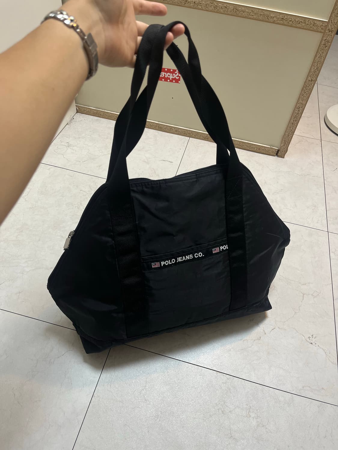 폴로 진 블랙 나일론 토트백 상품이미지2