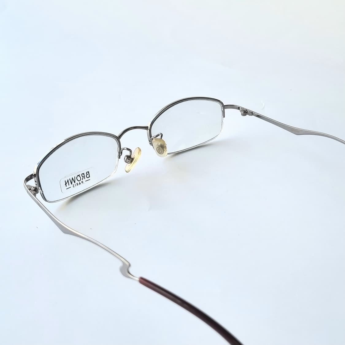 데드스탁 희귀/빈티지 지그재그 템플 오벌 반무테 안경 749 상품이미지5