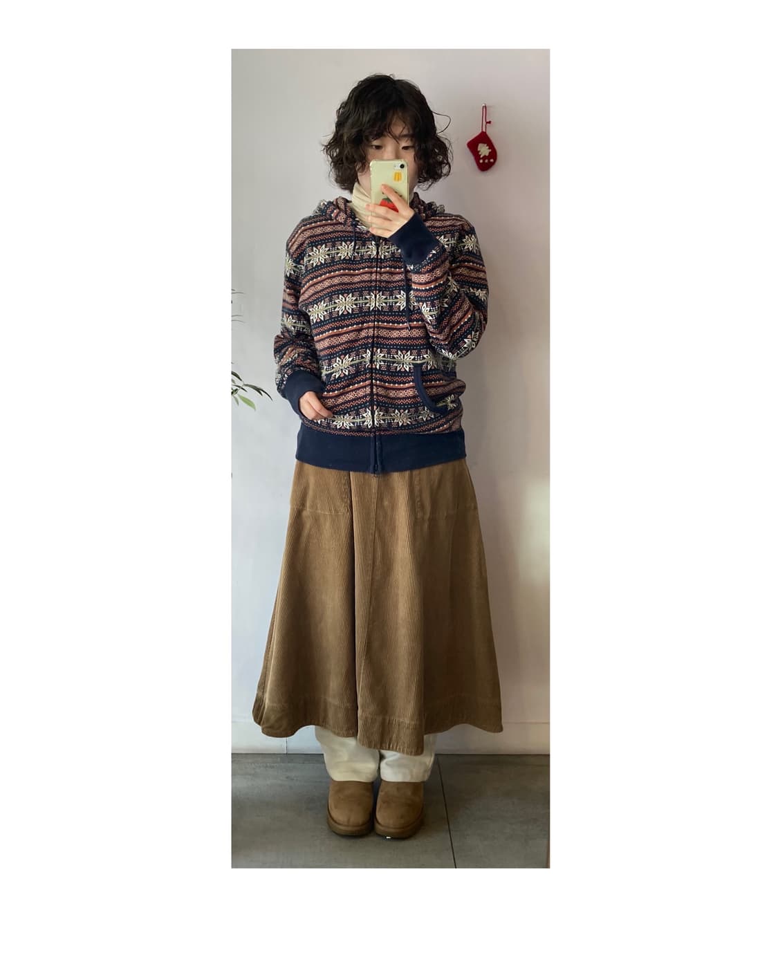 일본빈티지) 눈꽃패턴 후드집업 상품이미지9