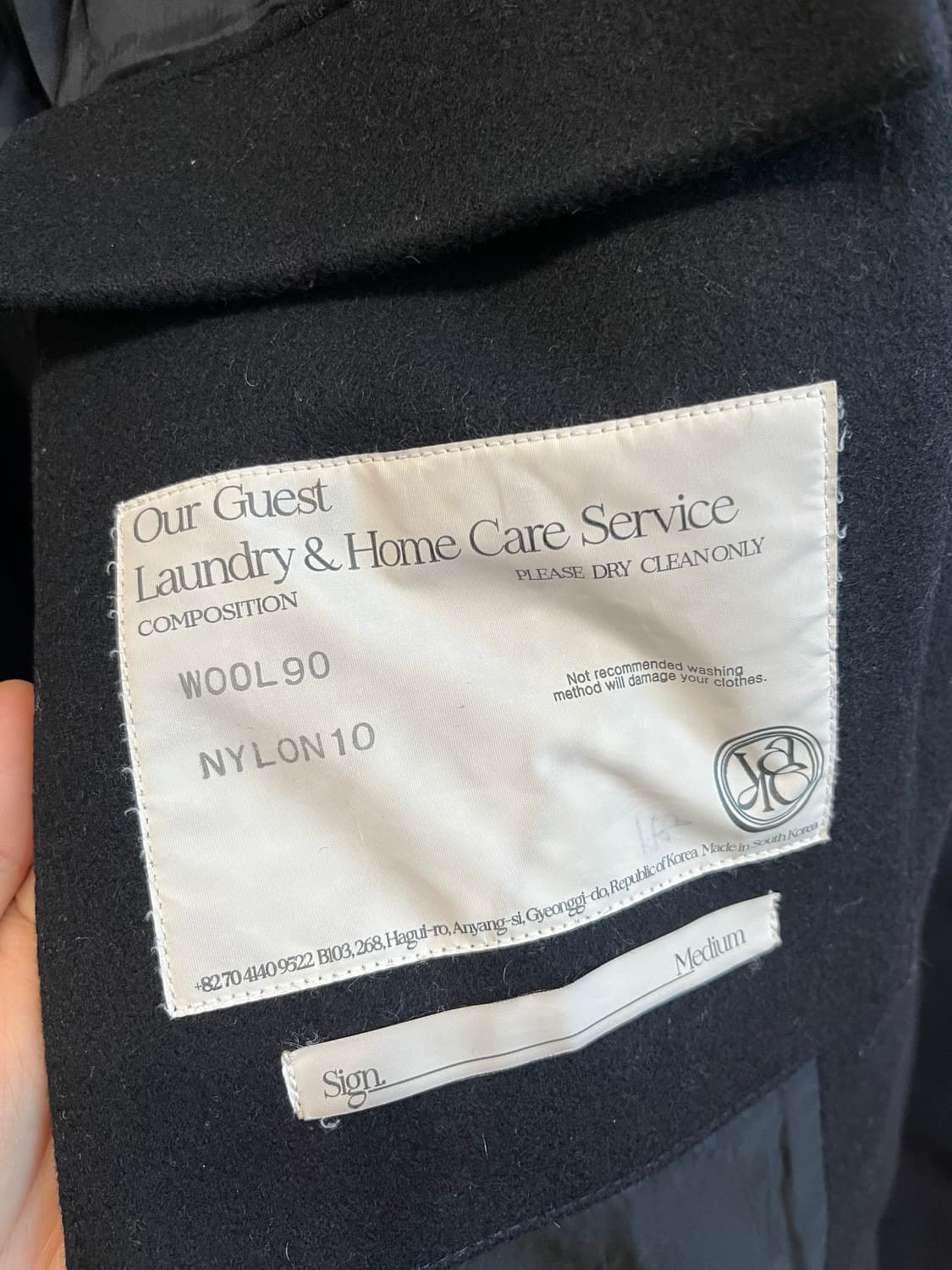 yiyae 이예 울 더블 코트 다크네이비 M 상품이미지4