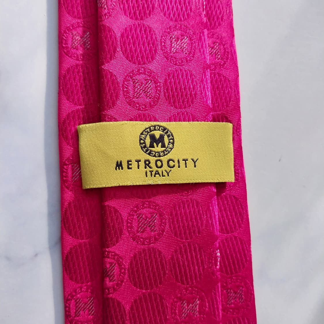 메트로시티 실크 레드 로고 자수 넥타이 7cm A+등급 K1929 상품이미지8