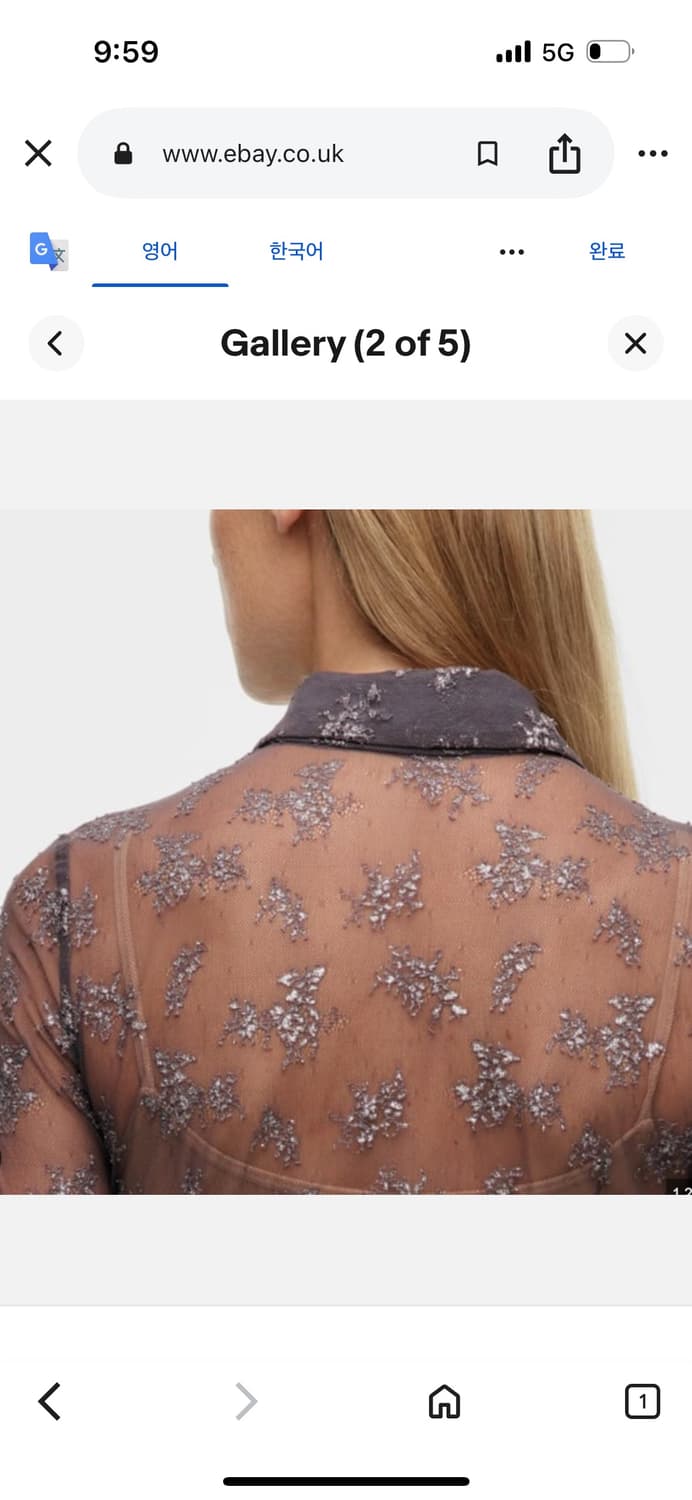 자라 그레이 메탈릭 실버 레이스 셔츠  상품이미지2