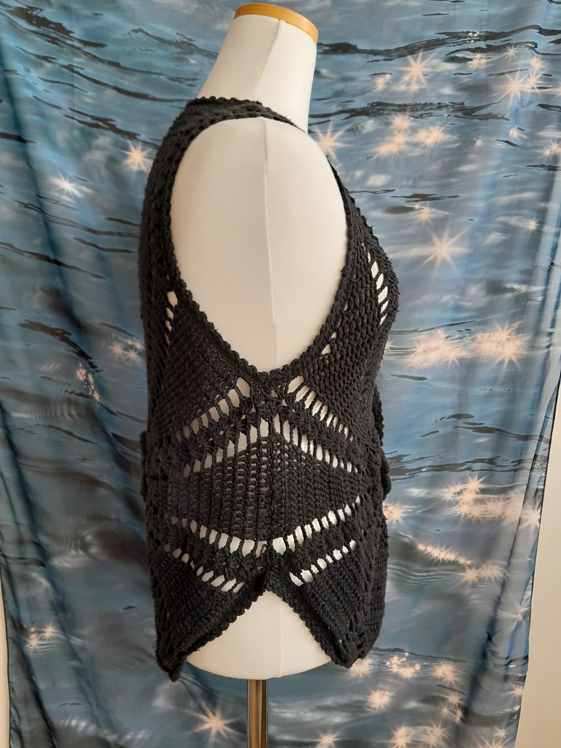 블랙 크로셰 조끼 베스트 상품이미지3