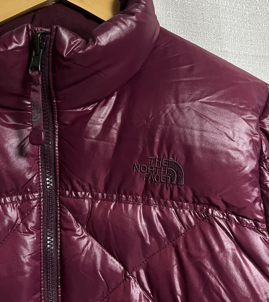노스페이스 600 버건디 퍼플라벨 경량패딩 자켓 점퍼 L 상품이미지5