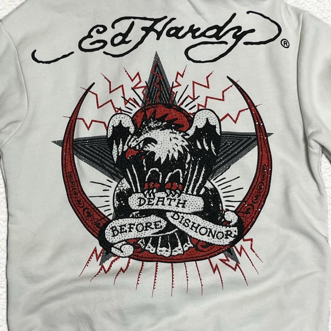 ED HARDY 화이트 후드집업 S 상품이미지3