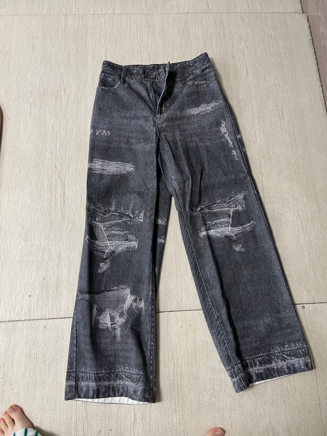 우영미 디지털 프린팅 와이드 데님판매합니다 상품이미지1