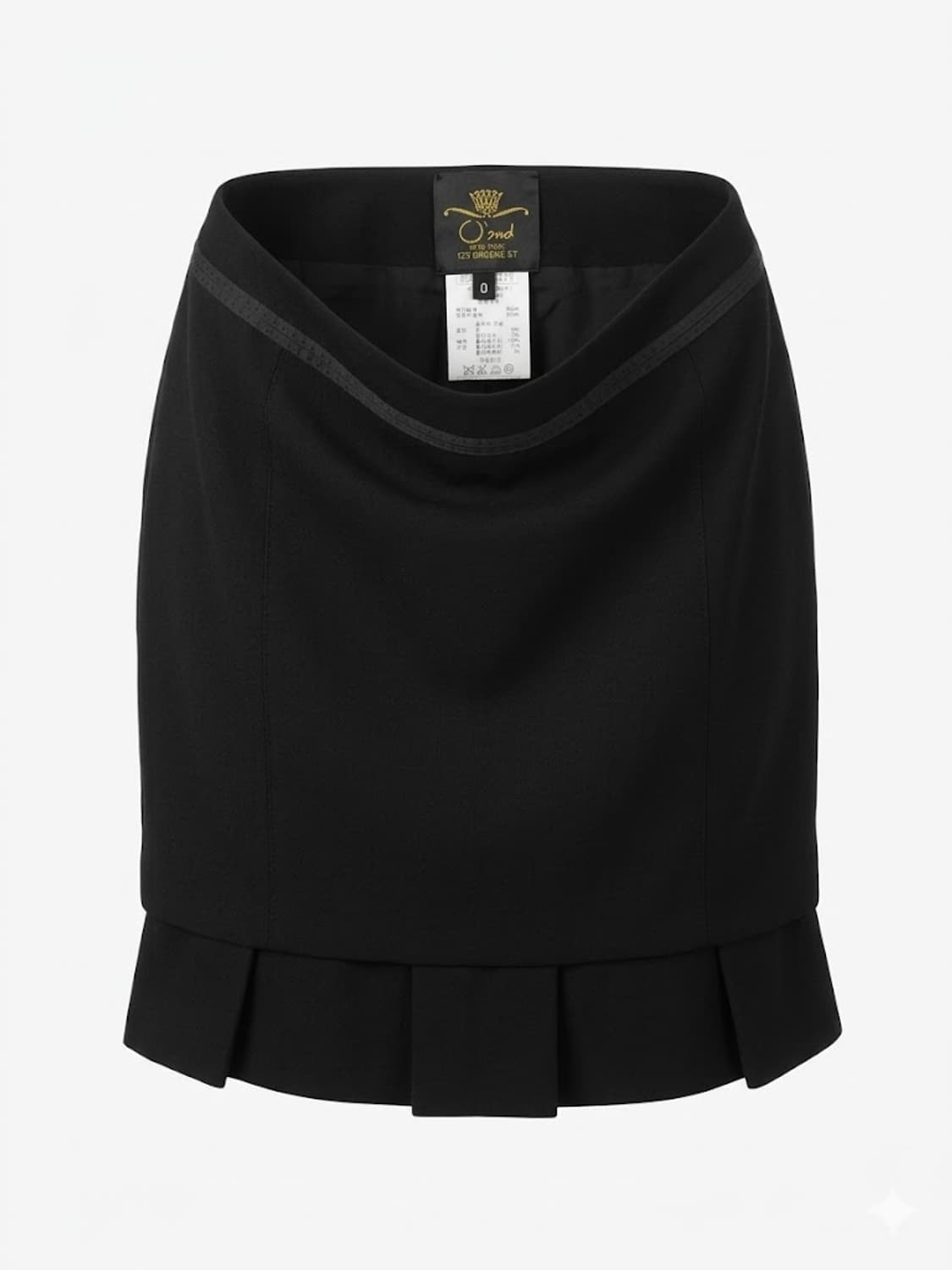 한섬 오즈세컨 밑단플리츠 모 미니스커트 블랙 상품이미지1