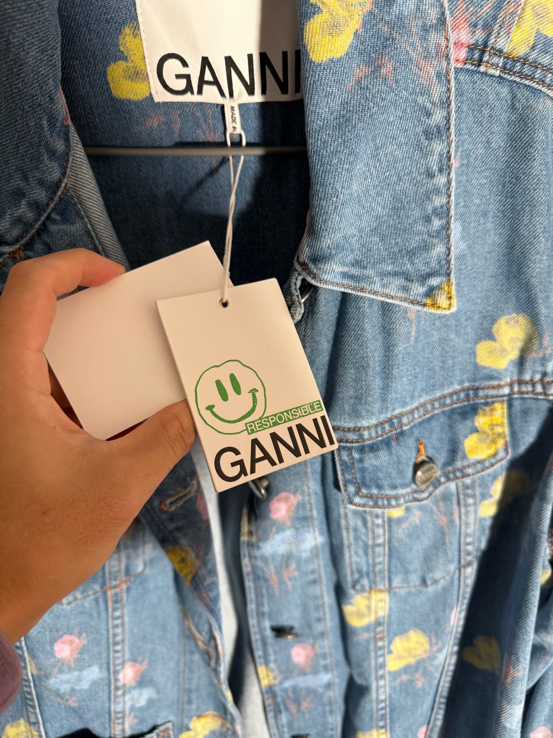 GANNI 가니 인디고 프린트 오버사이즈 데님자켓 상품이미지5