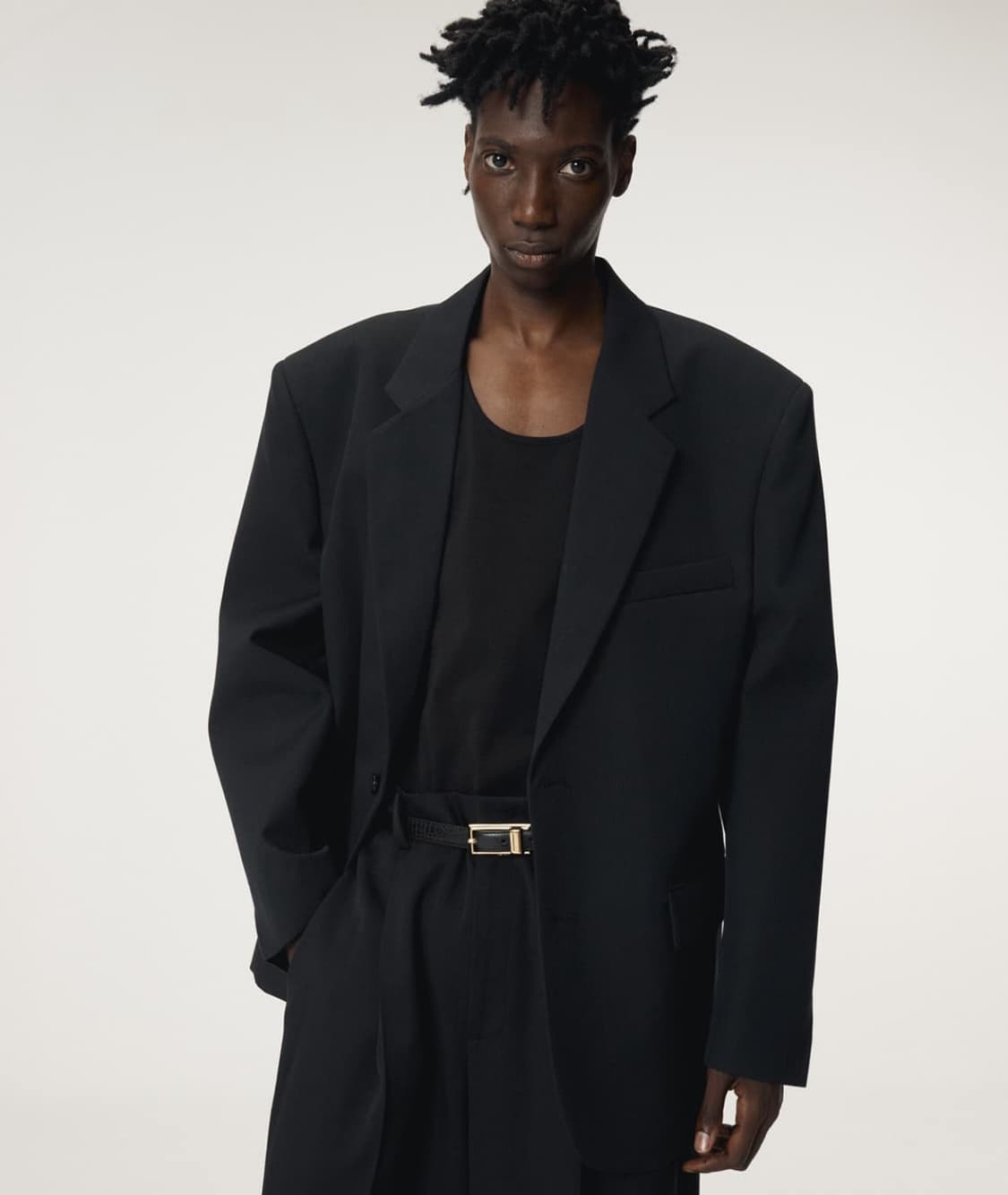 렉토 25FW 싱글 스트럭처 울 블레이저 M사이즈 블랙 상품이미지1