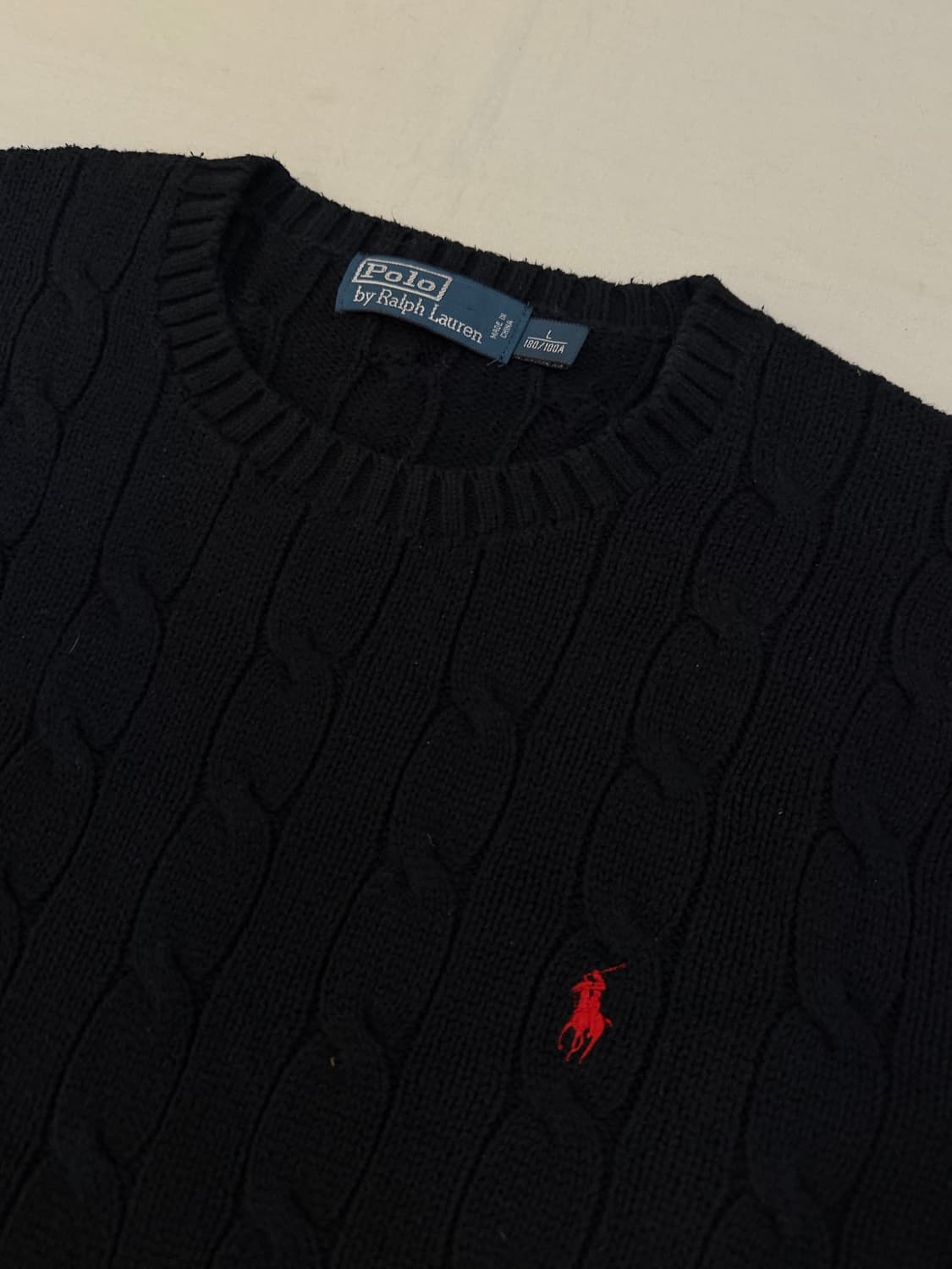 폴로 랄프로렌 꽈배기 케이블 니트 블랙 상품이미지2
