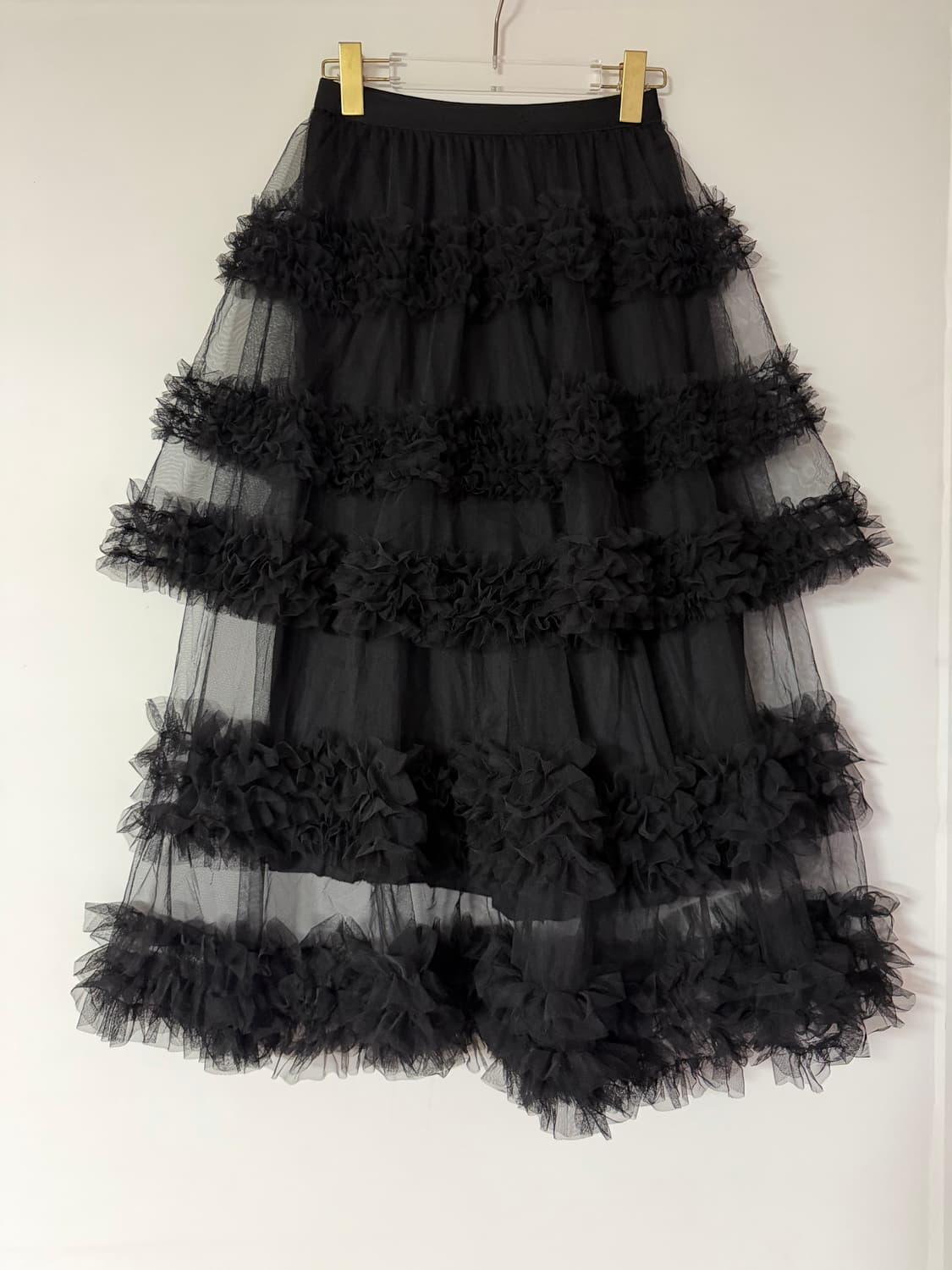 새상품 여자 5단 캉캉 롱치마 (블랙) 상품이미지1