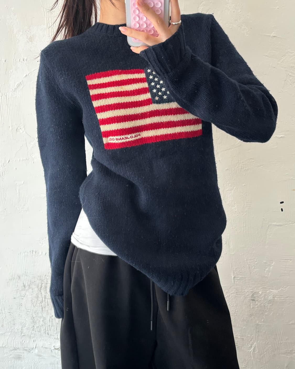 Polo 폴로 랄프로렌 진스 네이비 컬러 성조기 로고 니트 상품이미지2